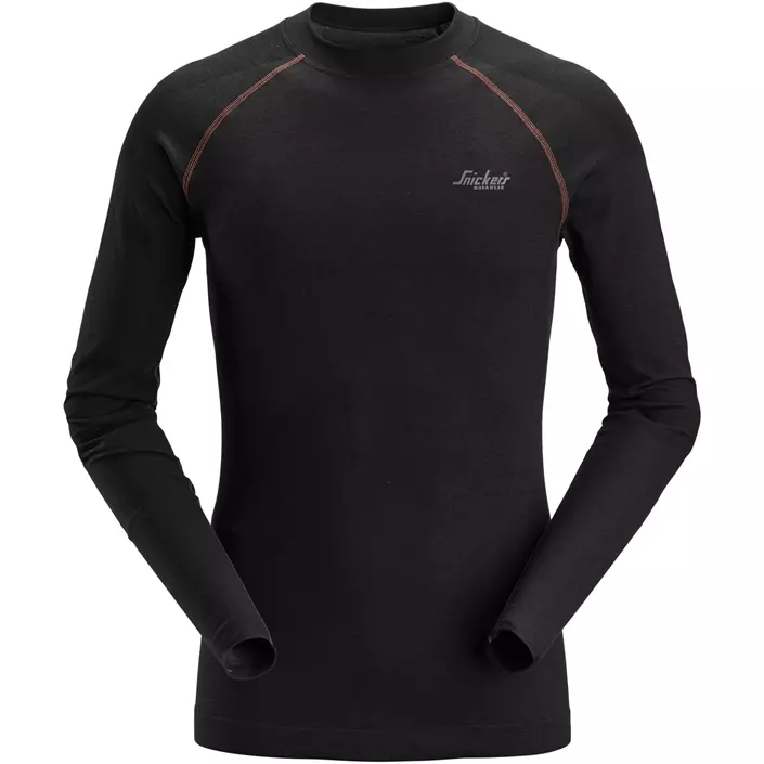 Snickers langærmet uld termoundertrøje, Black, large image number 0