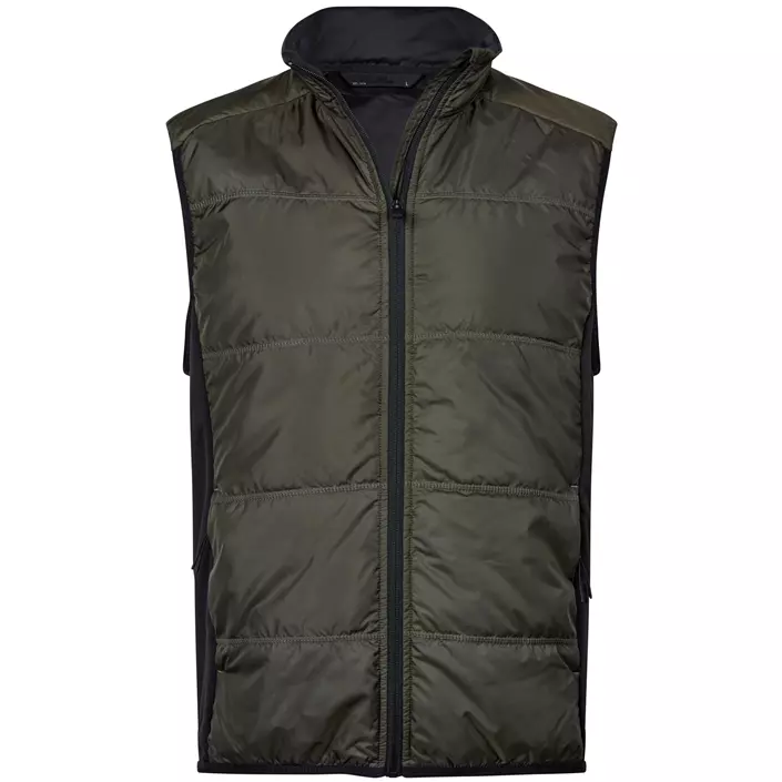 Tee Jays hybrid stretch bodywarmer/vest, Deep Green/Black, large image number 0