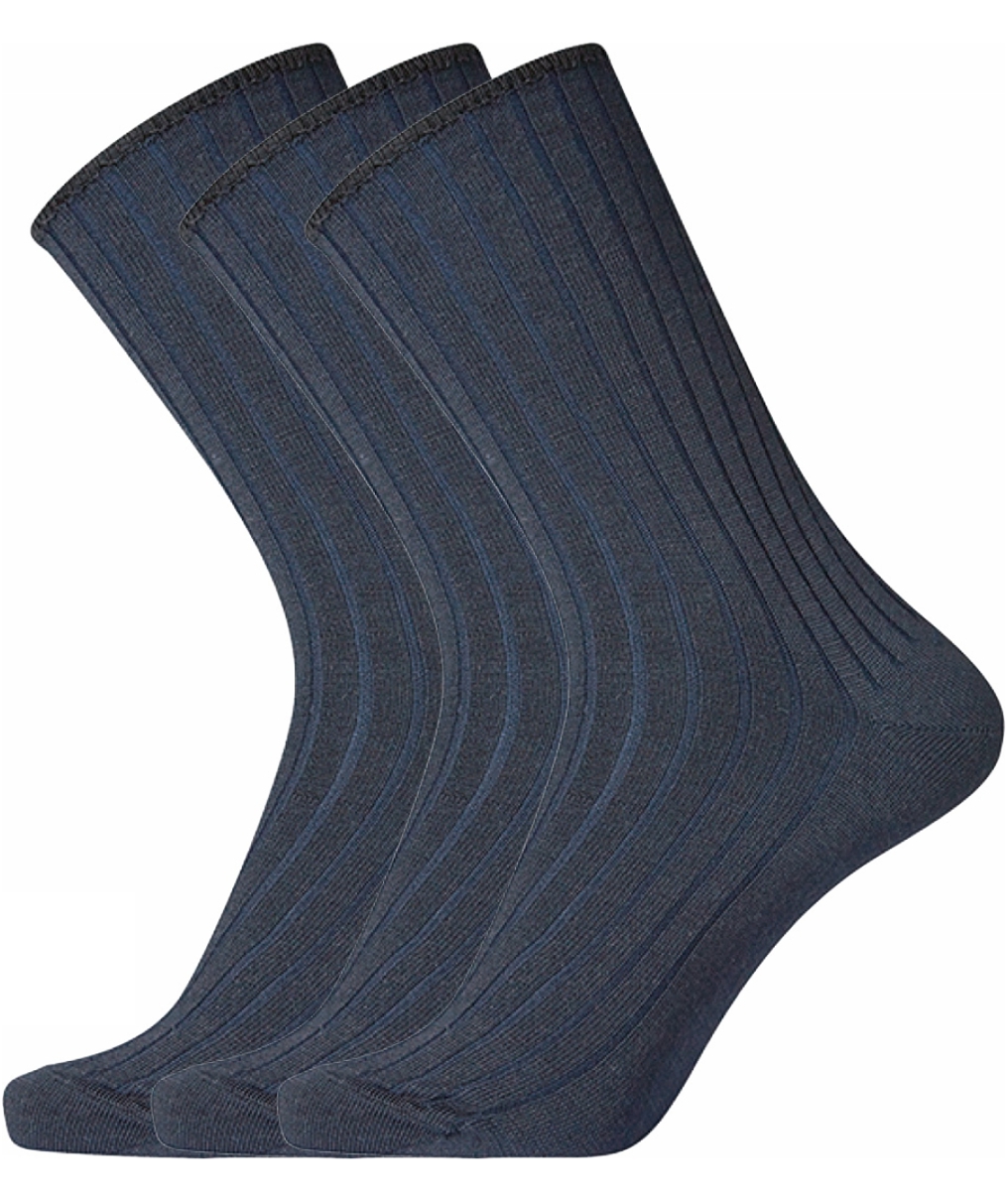 Dovre 3-pack rib wool socks, Navy, Navy, swatch