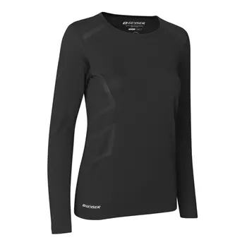 GEYSER seamless long-sleeved women's T-shirt, Black