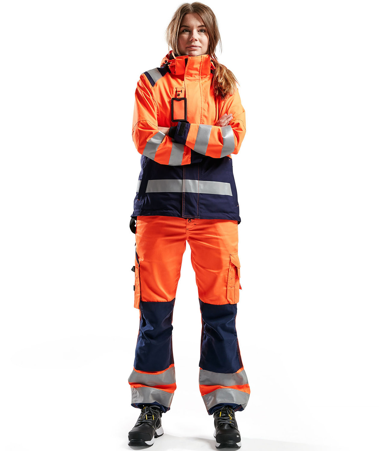 Bl&aring;kl&auml;der women's shell jacket, Hi-vis Orange/Marine, large image number 1