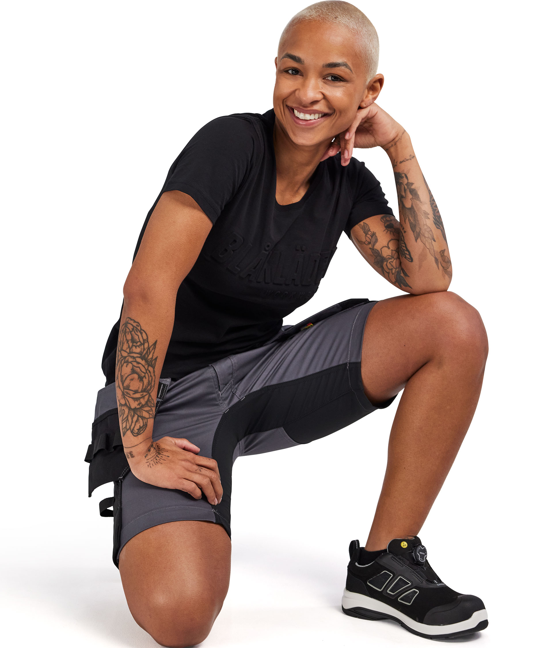 Bl&aring;kl&auml;der dame h&aring;ndv&aelig;rkershorts, Mellemgr&aring;, large image number 8