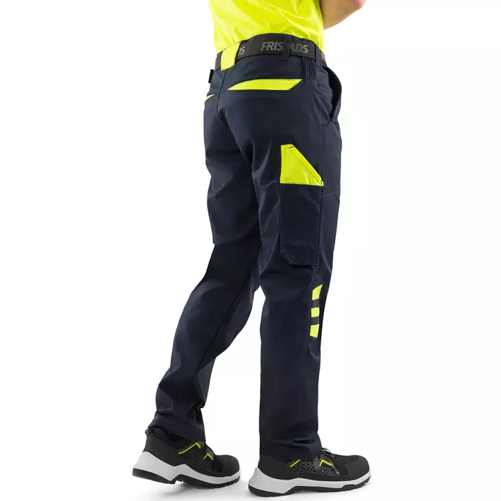 Fristads Diensthose 2930 GWM, Dunkel Marine/Hi-Vis Gelb, large image number 5