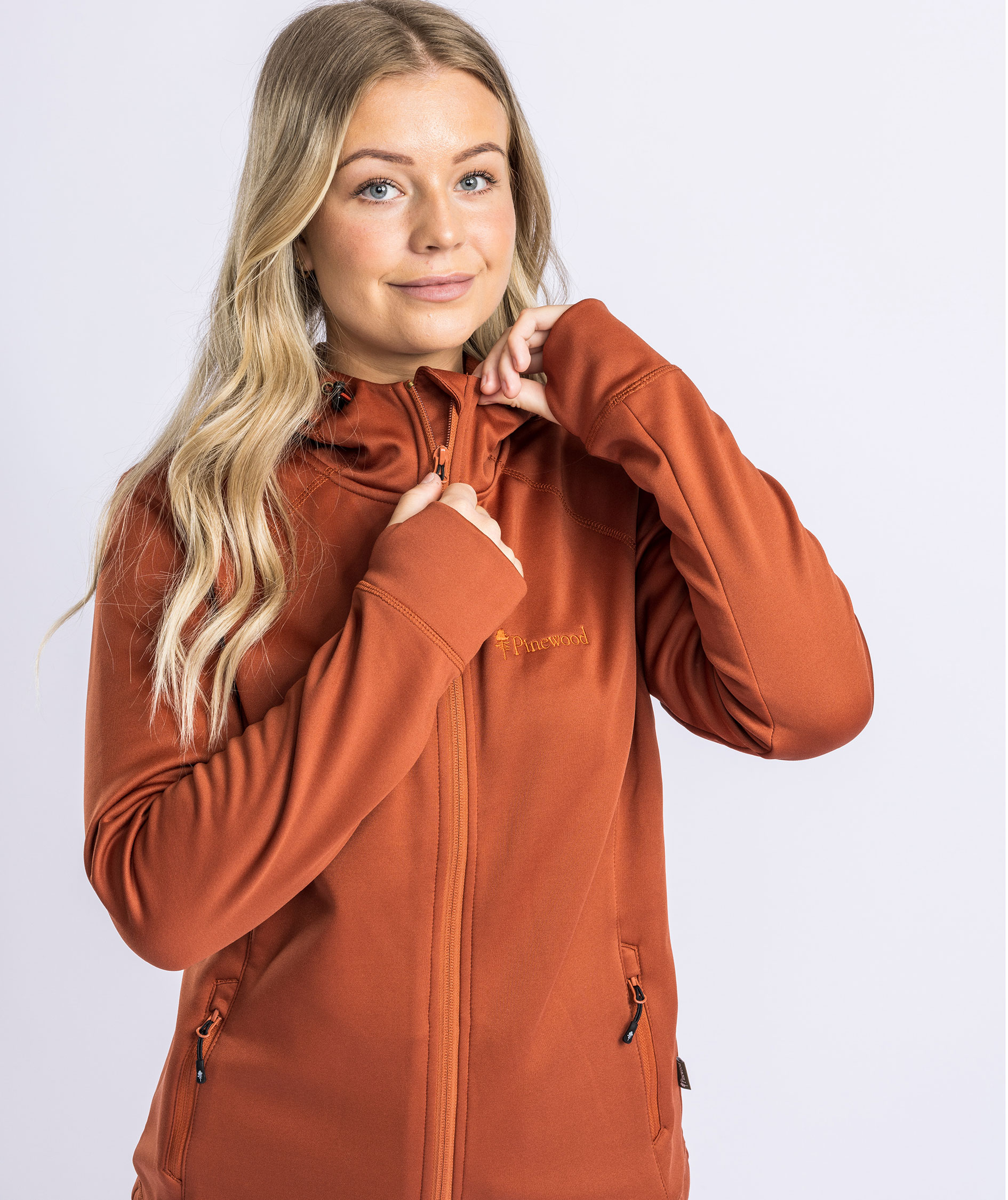 Pinewood Finnveden dame fleecejakke, Terracotta, large image number 4