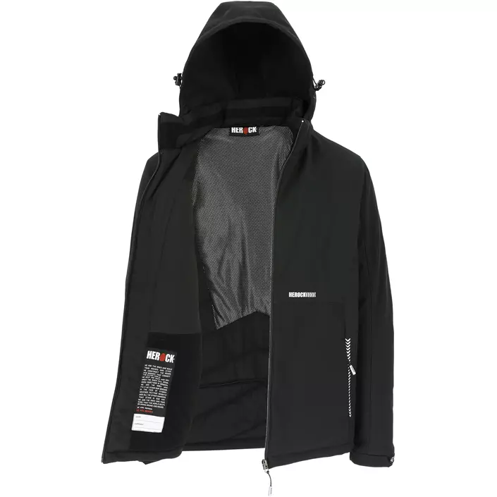 HEROCK Taris fodrad softshelljacka, Black, large image number 5