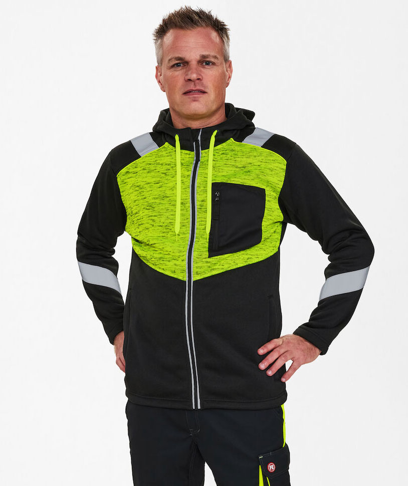 Engel Cargo cardigan, Black/Yellow