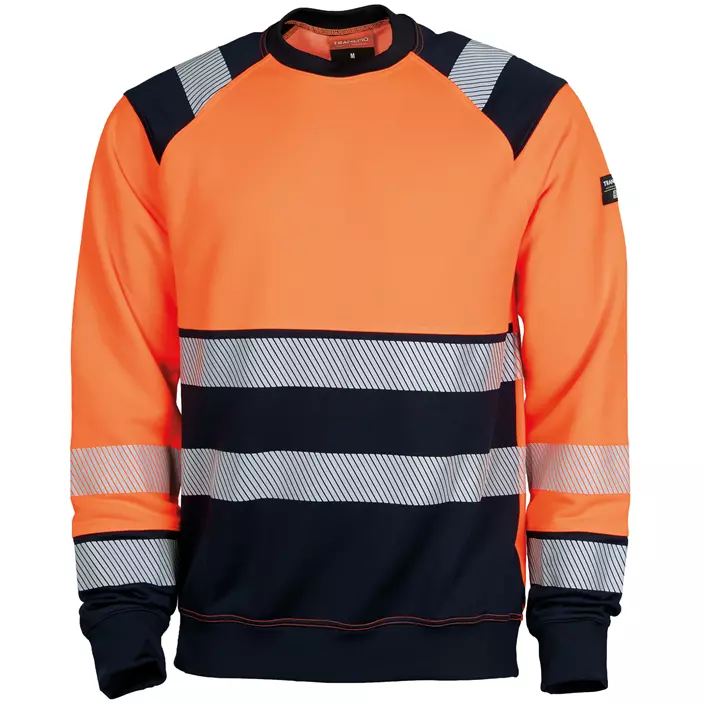 Tranemo sweatshirt, Varsel Orange/Marinblå, large image number 0