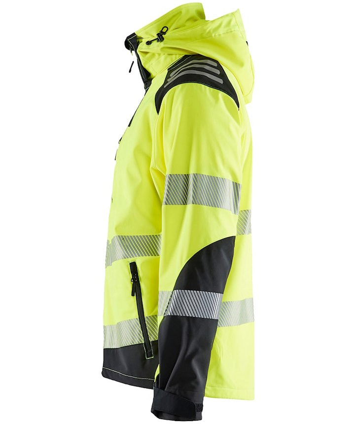 Bl&aring;kl&auml;der softshelljakke, Hi-vis Gul/Sort, large image number 4