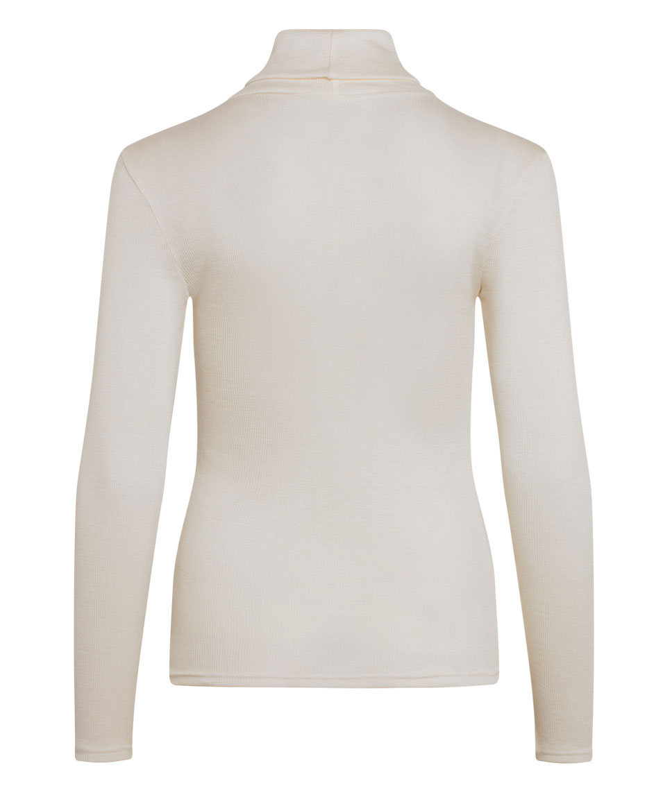 Claire Woman Alys women's knitted pullover with merino wool, Ivory