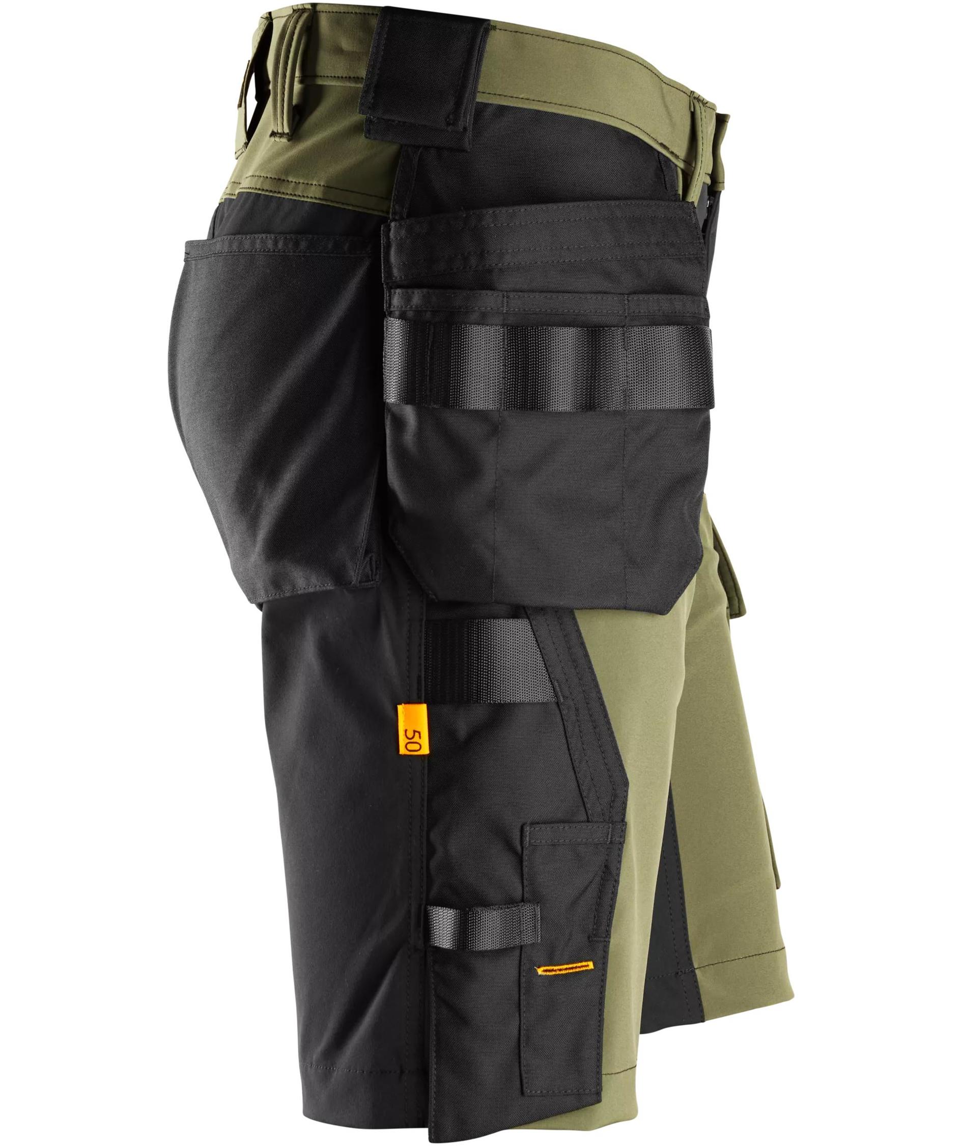 Snickers AllroundWork craftsman shorts 6175 full stretch, Khaki Green/Black, large image number 2