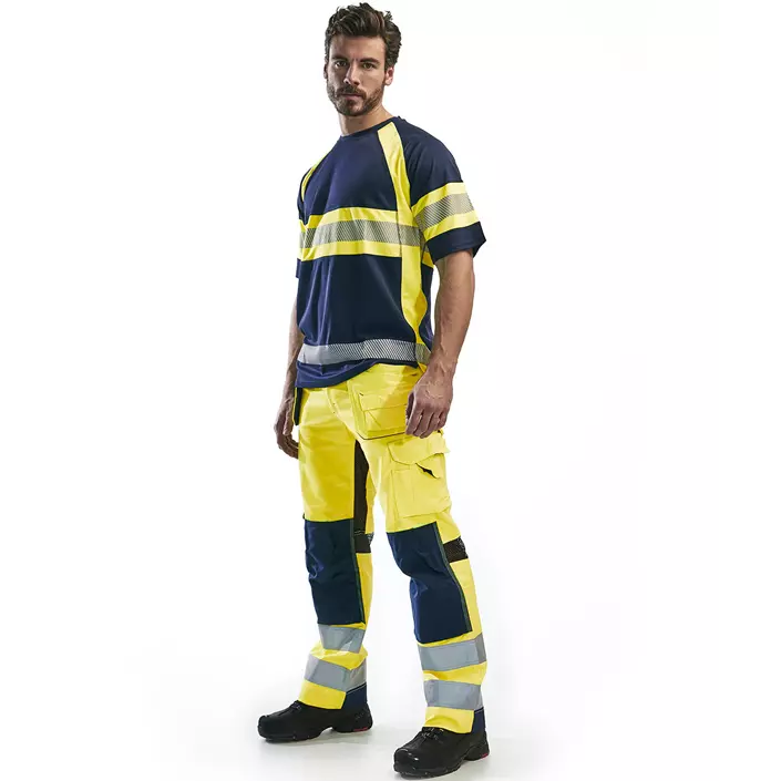 Blåkläder håndverksbukse, Hi-vis gul/marineblå, large image number 1