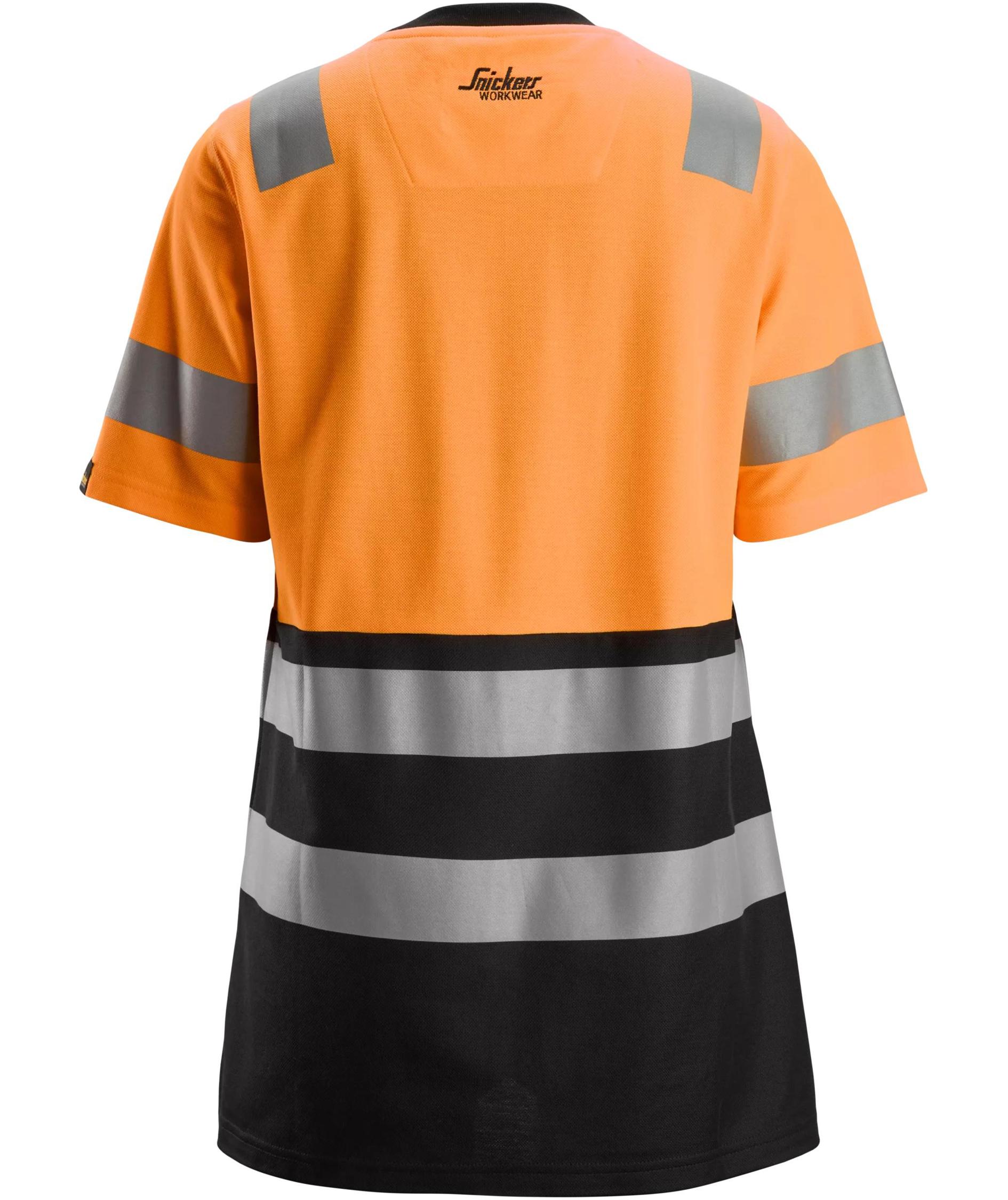 Snickers T-shirt 2573 dam, Varsel Orange/Svart