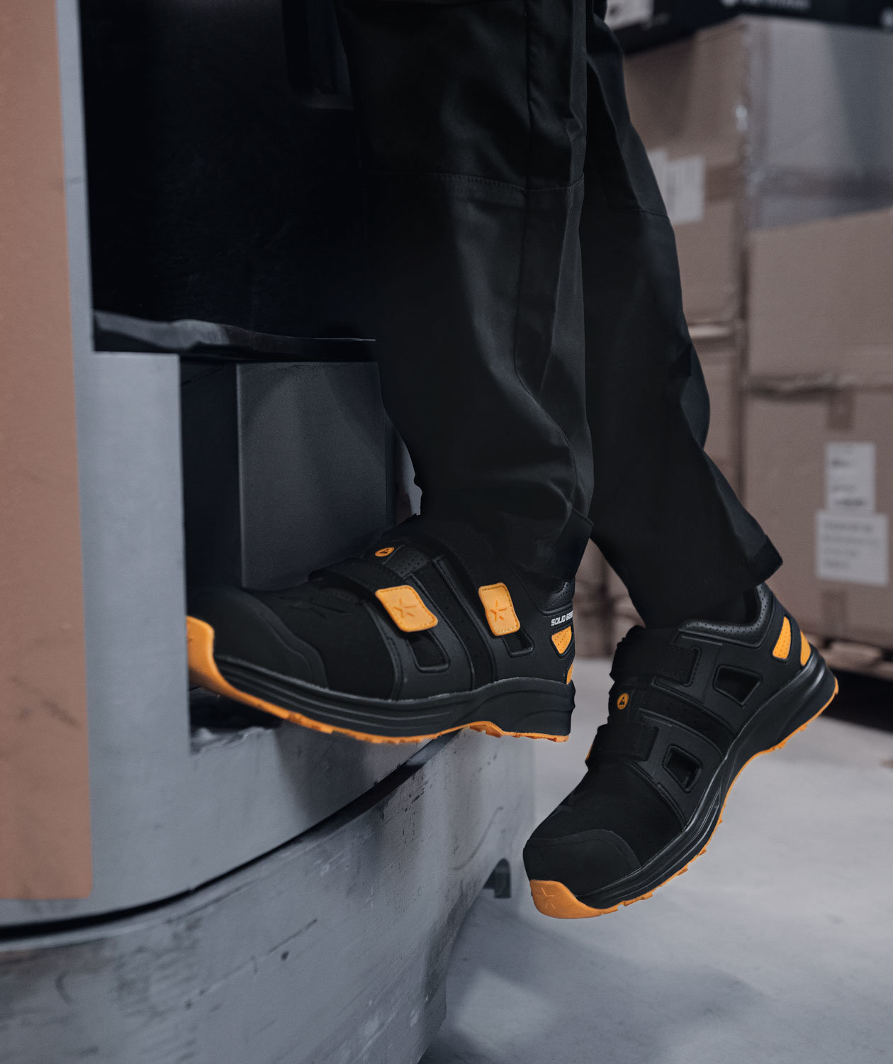 Solid Gear Dune safety sandals S1P, Black/Yellow