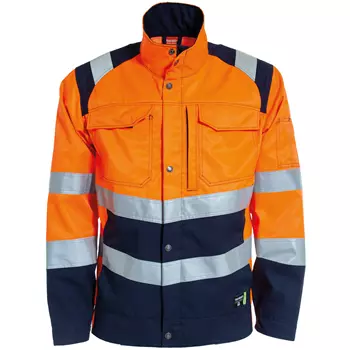 Tranemo Vision HV work jacket, Hi-vis Orange/Marine