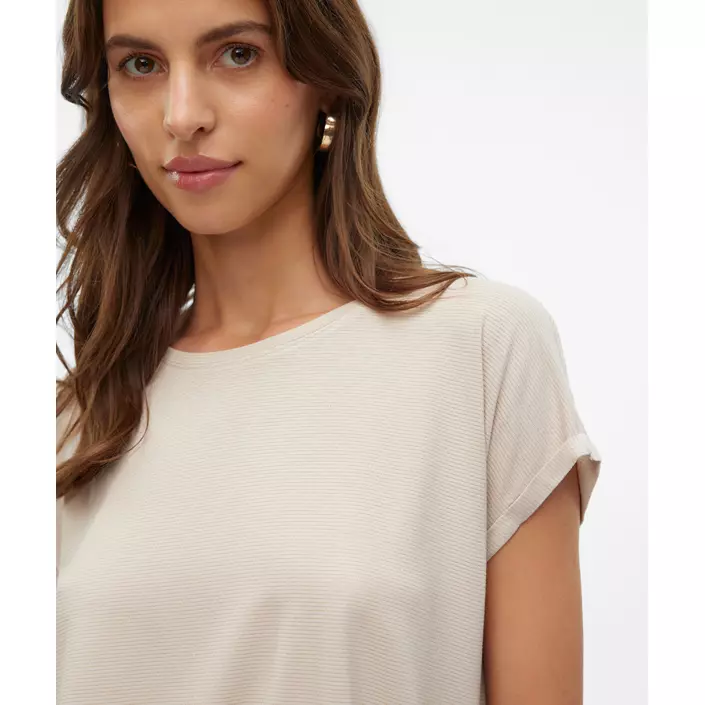 Vero Moda VMLAVA GLITTER dame T-shirt, Oatmeal/Gold Lurex, large image number 4