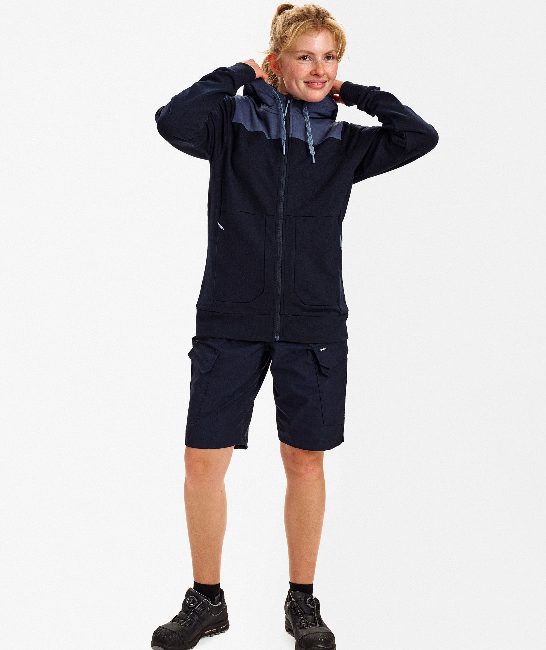 Engel Entire women's hoodie with zipper, Deep Blue/Dark Sea, large image number 2