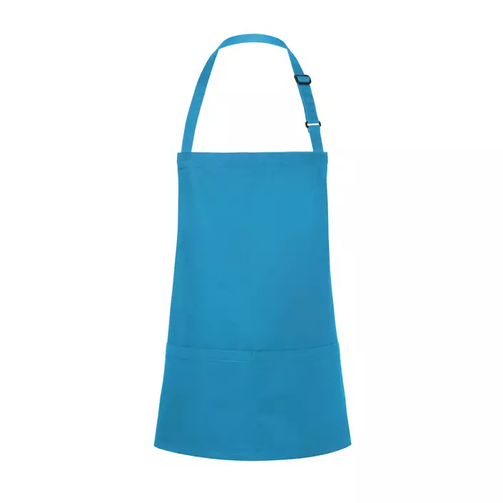 Karlowsky Basic bib apron with pockets, Turquoise, Turquoise, large image number 0