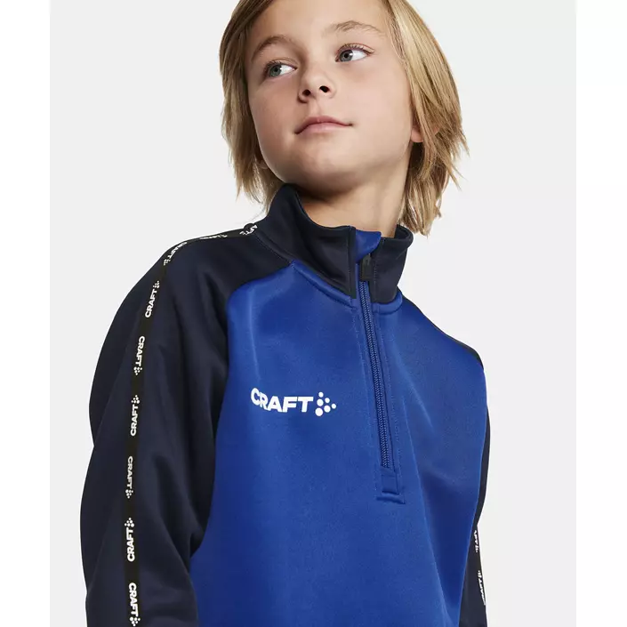 Craft Squad 2.0 halfzip training pullover for kids, Club Cobolt-Navy, large image number 3