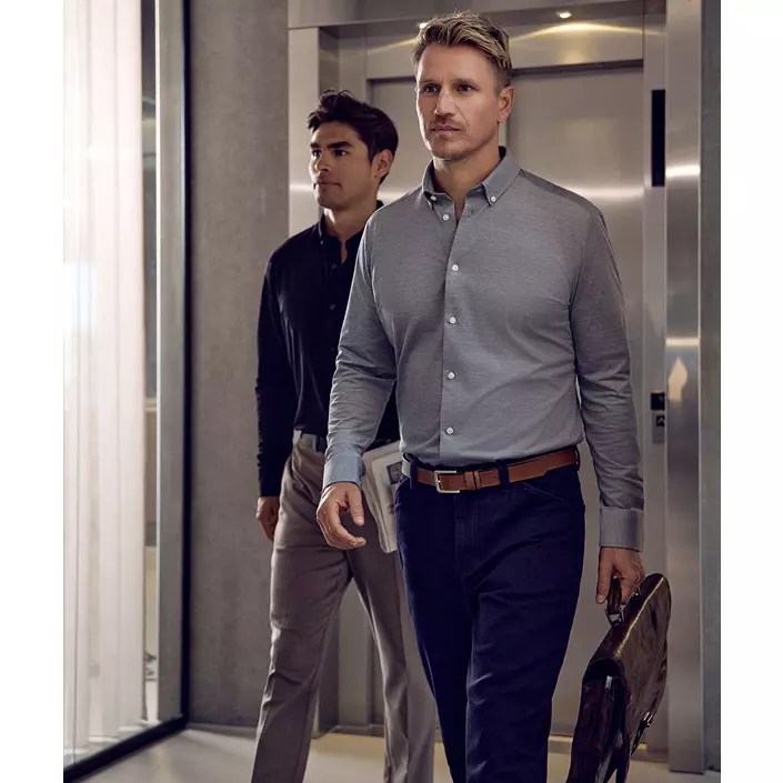 Seven Seas Slim fit jerseyskjorte, Grå, large image number 1