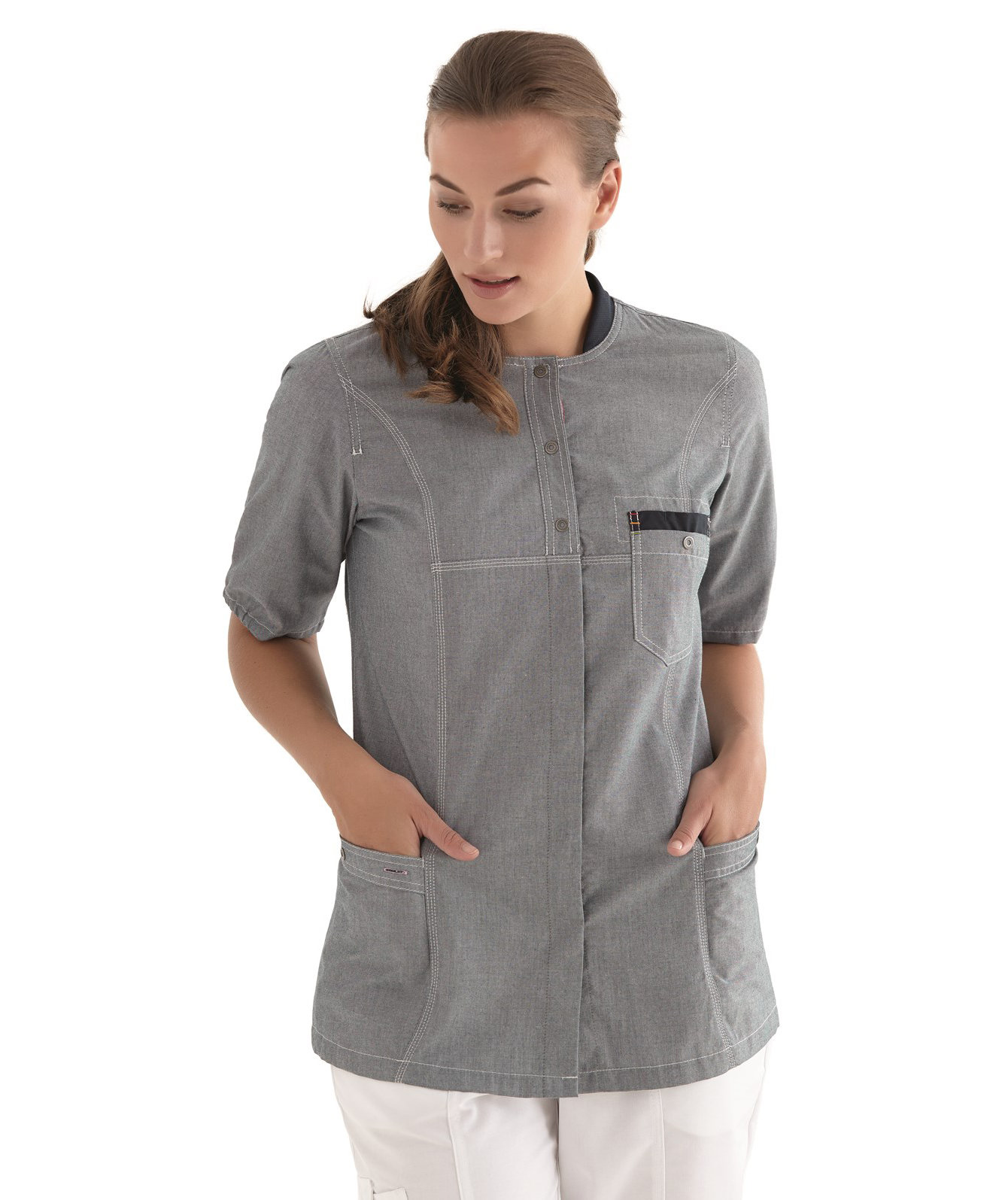 Kentaur short-sleeved women's shirt, Grey