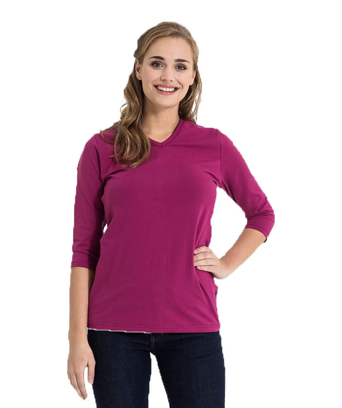 Hejco Wilma women's T-shirt with 3/4 sleeves, Plum, large image number 1