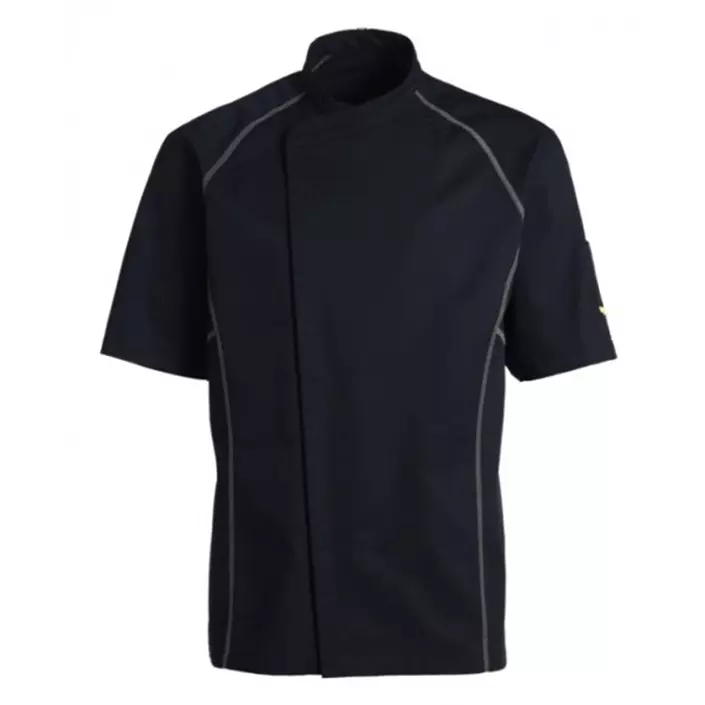Kentaur short-sleeved chefs jacket, Black/Light Grey, large image number 0