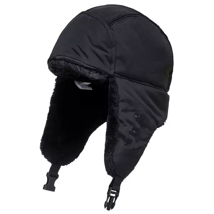 Portwest HA13 winter hat with ear flaps, Black, Black, large image number 0