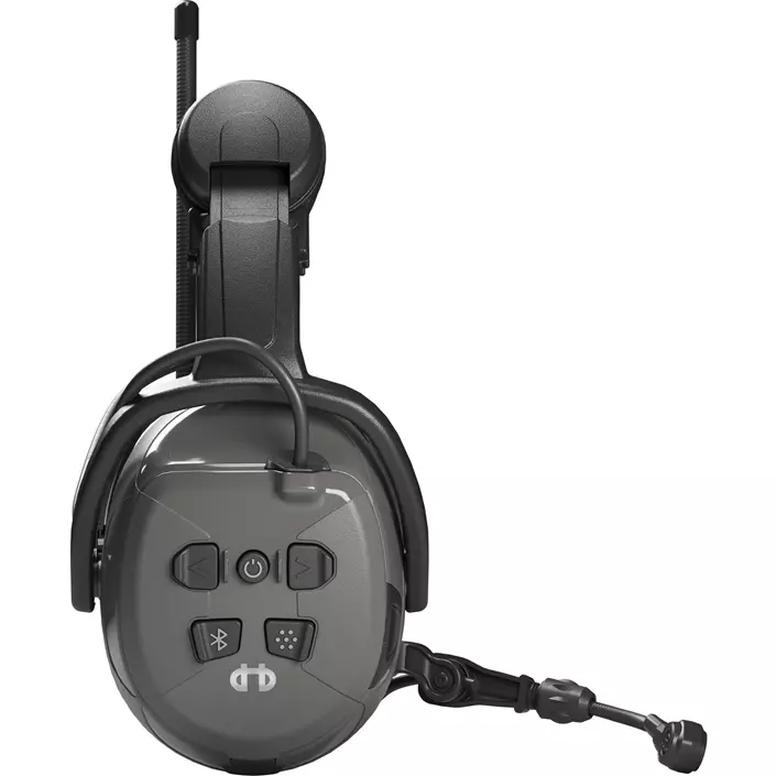 Hellberg Synergy DR helmet mounted ear defenders med Bluetooth, Grå/Svart, Grå/Svart, large image number 2