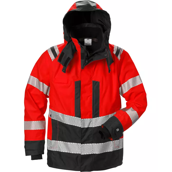 Fristads Airtech® shell jacket 4515, Hi-vis Red/Black, large image number 0