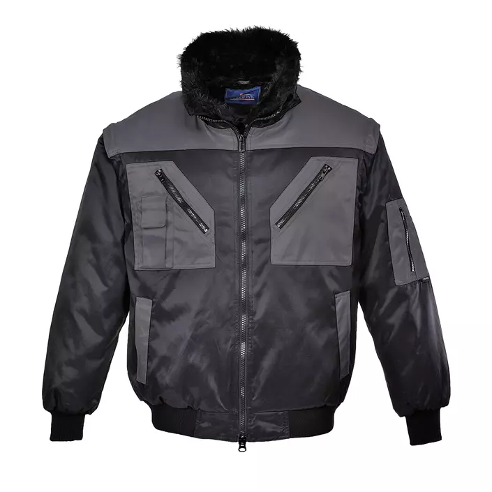 Portwest Two Tone pilot jacket, Black/Grey, large image number 0