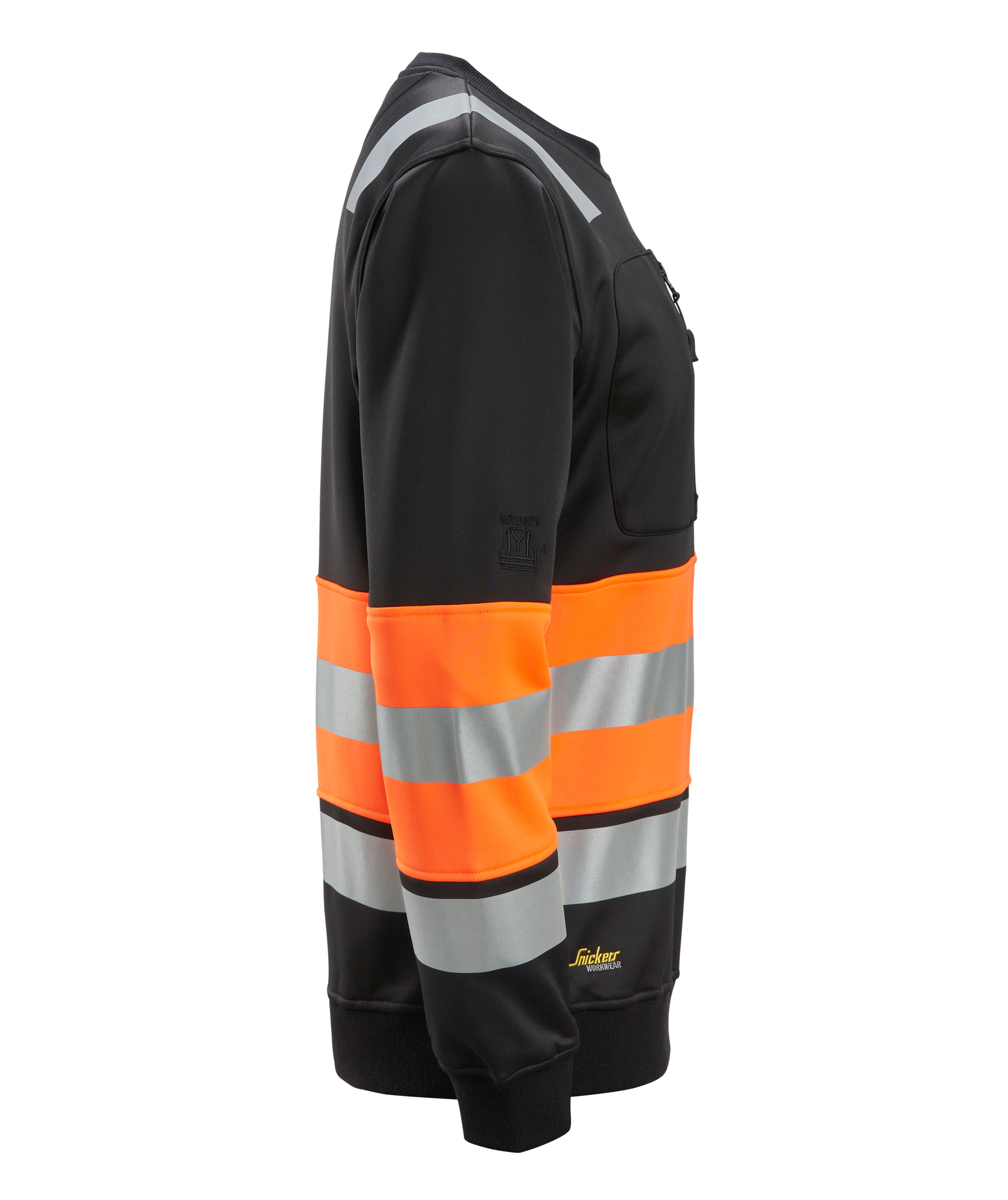 Snickers sweatshirt 8031, Black/Hi-vis Orange, large image number 2