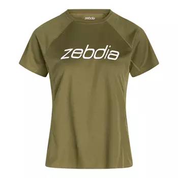 Zebdia dame logo sports T-shirt, Armygrøn