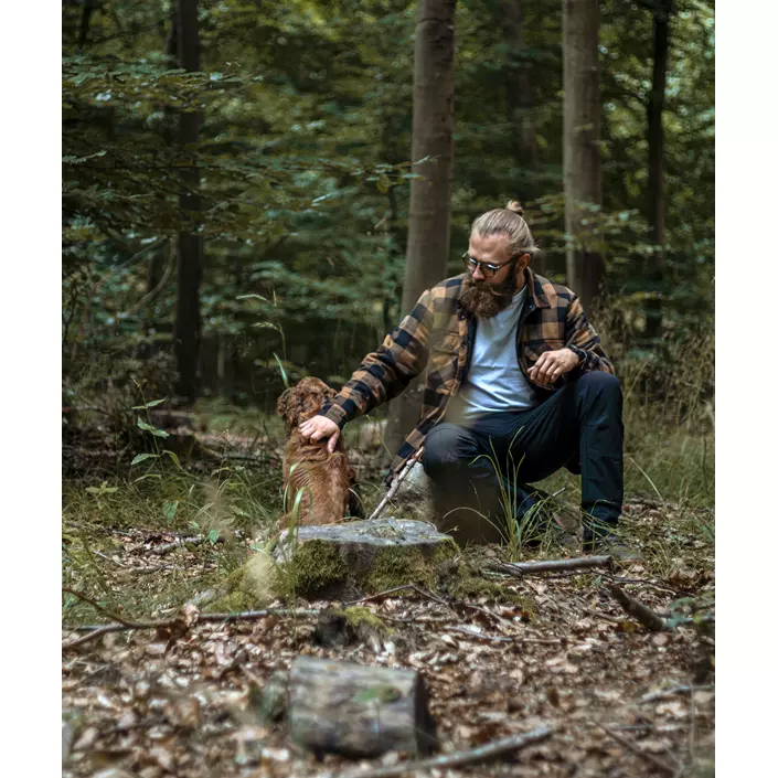 Westborn foret flannel skjortejakke, Camel/Black, large image number 9