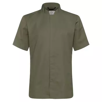 Segers slim fit kortärmad kockskjorta, Olivgrön