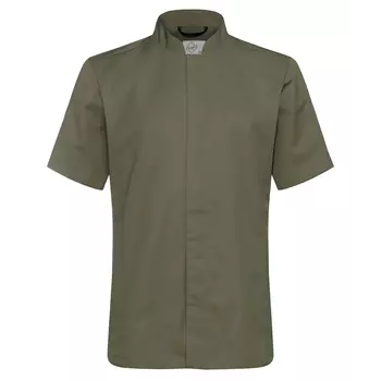 Segers slim fit kortærmet kokkeskjorte, Olivengrøn