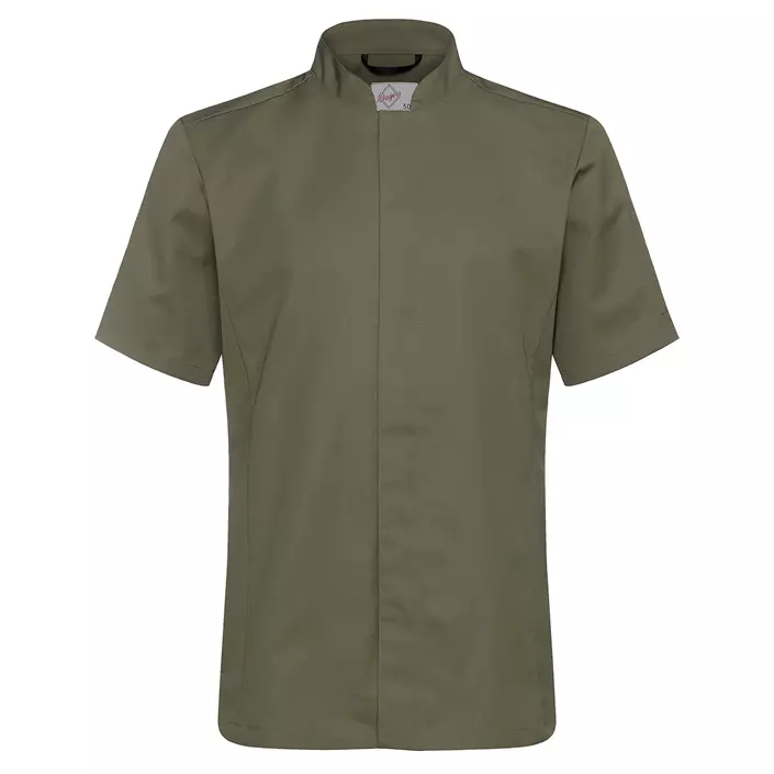 Segers slim fit kortermet kokkeskjorte, Olivengrønn, large image number 0