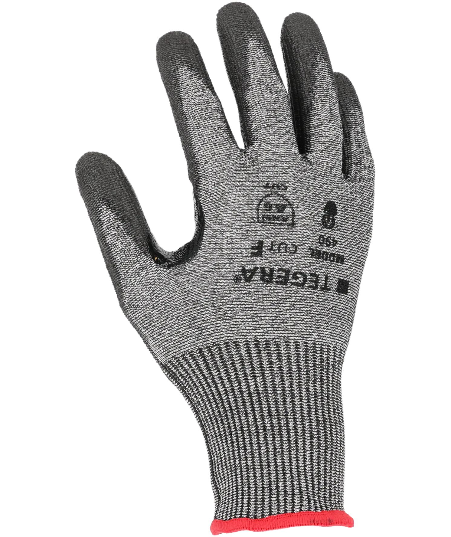 Tegera 490 cut protection gloves Cut F, Black/Grey, large image number 1