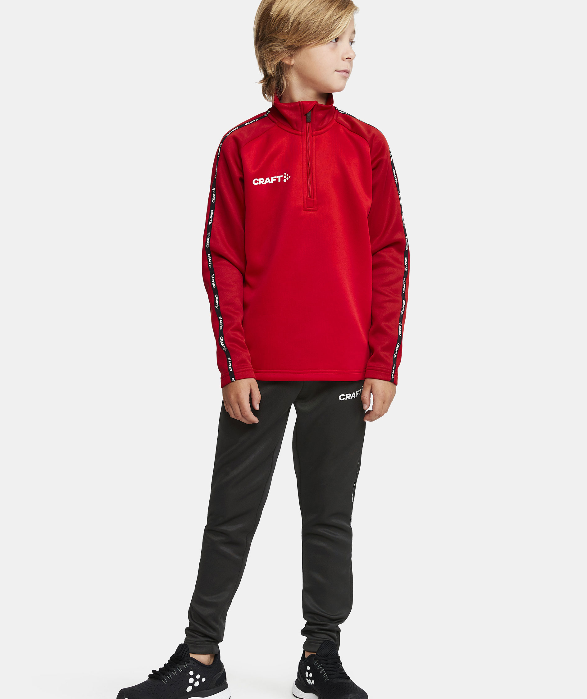 Craft Squad 2.0 halfzip training pullover for kids, Bright Red-Express