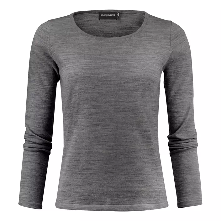 J. Harvest & Frost women's knitted pullover with merino wool, Dark Grey Melange, large image number 0
