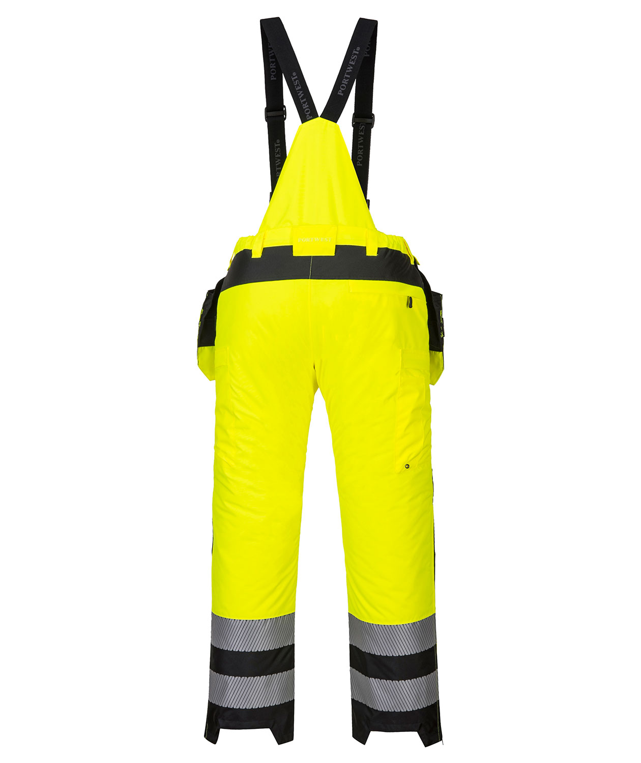 Portwest PW3 winter craftsmens Bib and Brace, Hi-vis Yellow/Black