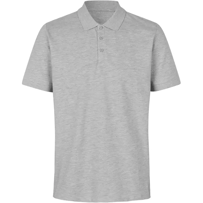 ID økologisk polo T-shirt, Lys grå melange, large image number 0