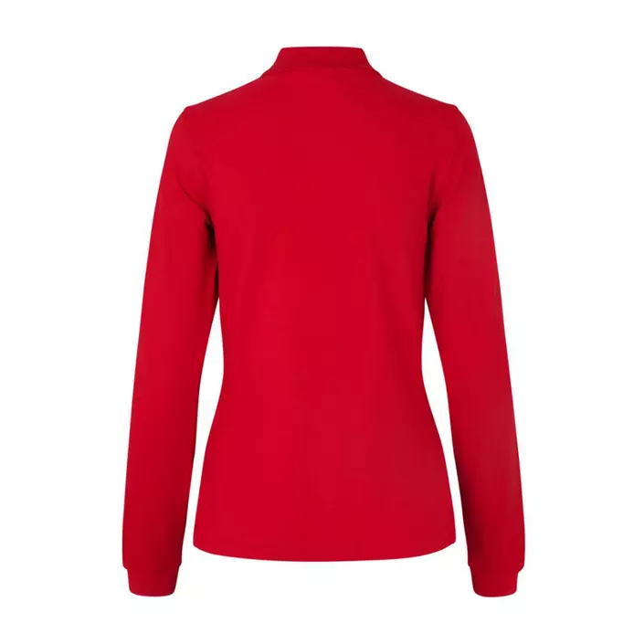 ID long-sleeved women's polo shirt with stretch, Red, large image number 2
