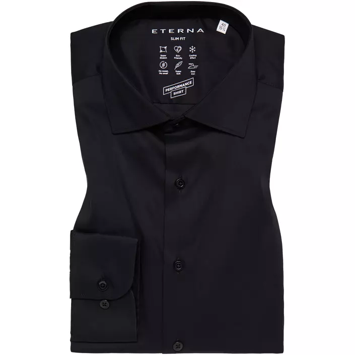Eterna Performance Slim Fit skjorta, Black, large image number 3