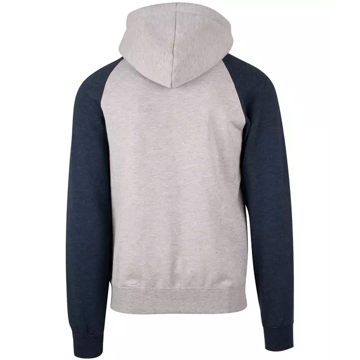 YOU Bronx Raglan hoodie med blixtlås, Gråmelerad/marinblå fläckig, large image number 1