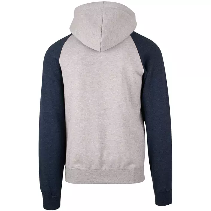 YOU Bronx Raglan hoodie med blixtlås, Gråmelerad/marinblå fläckig, large image number 1
