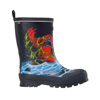 Viking Jolly Print rubber boots for kids, Navy/Ice Blue