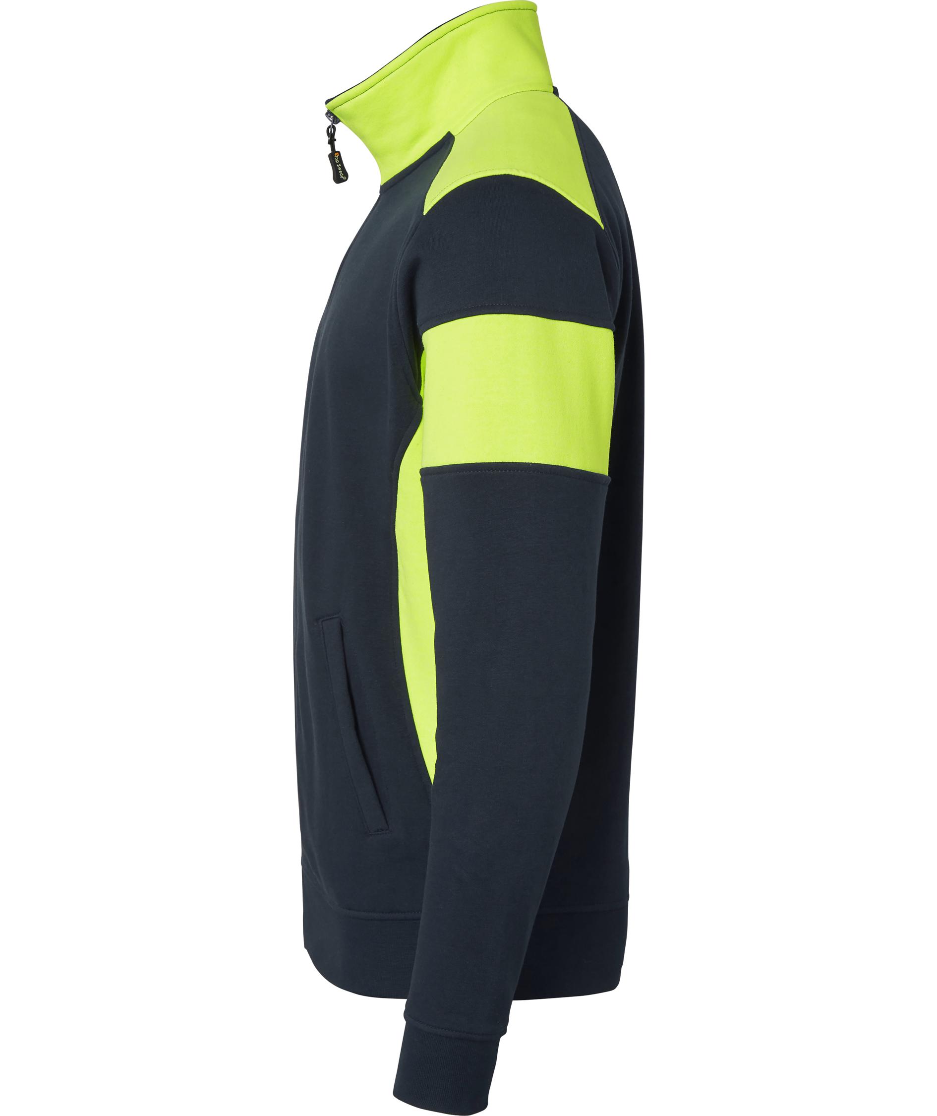 Top Swede cardigan 223, Navy/Hi-Vis gul, large image number 3