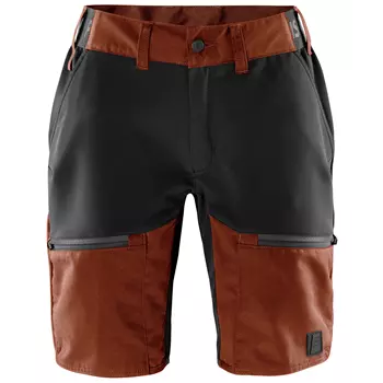 Fristads Outdoor Carbon semistretch dame shorts, Rustrød/sort