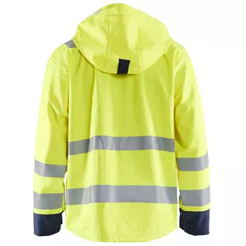 Blåkläder rain jacket level 2, Hi-vis yellow/Marine blue