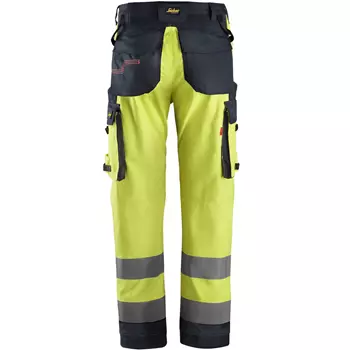 Snickers ProtecWork work trousers, Hi-vis Yellow/Marine